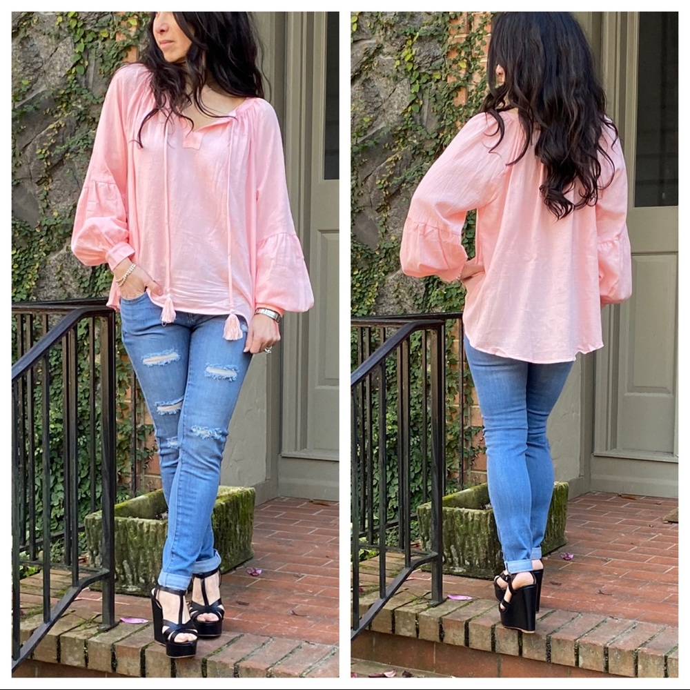 Spring pretty gauze like peasant boho blouse - Picture 5 of 8